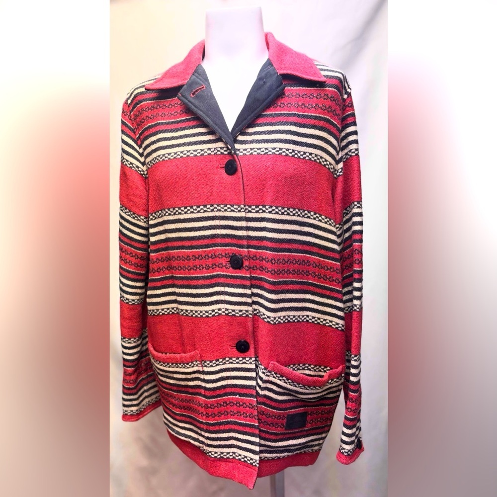 Vintage Ralph Lauren Black Label Indian blanket Barn Jacket cotton blend M